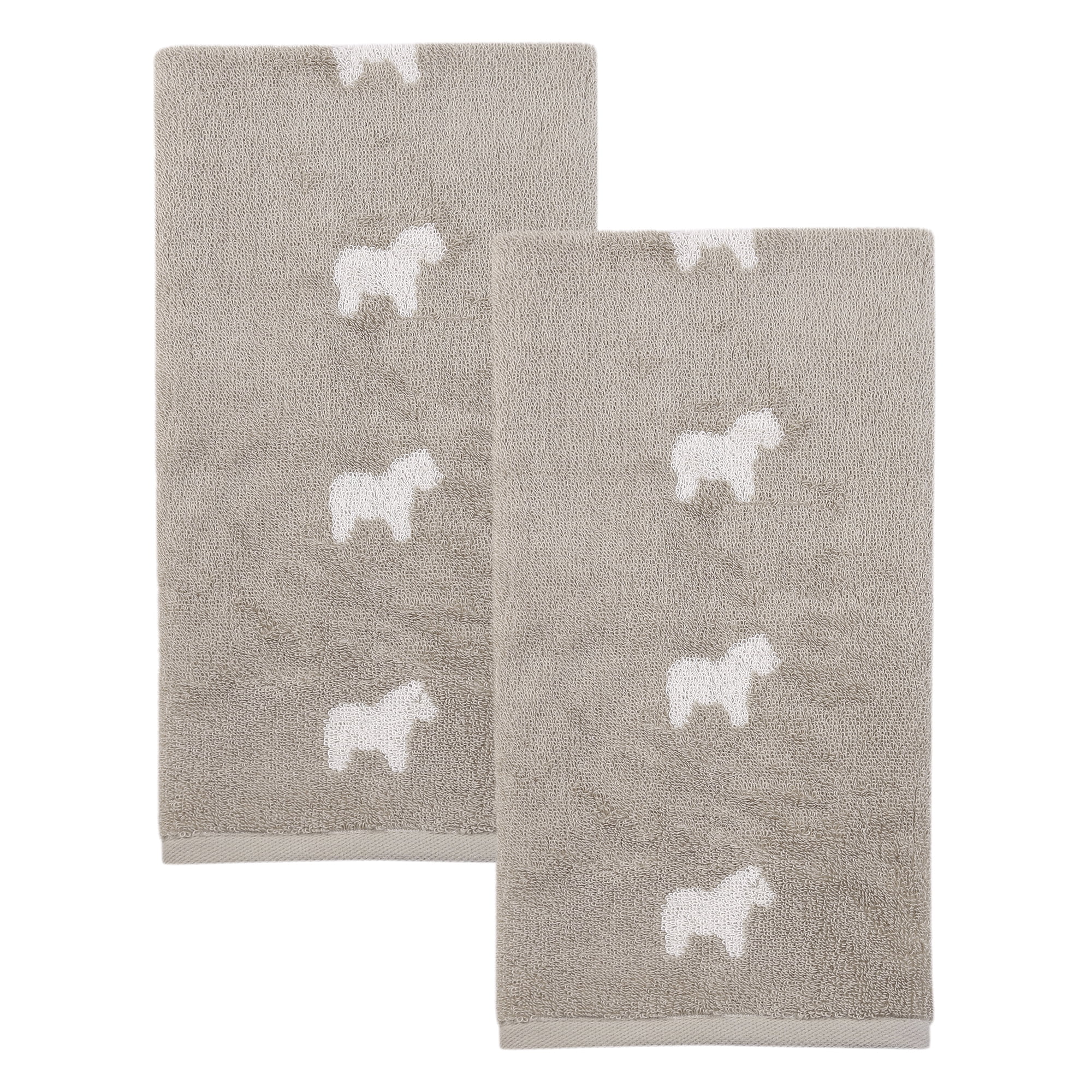 Unique Bargains 2Pcs Pure Cotton Cute Animal Soft Quick Dry Towels Camel 28" x 13"
