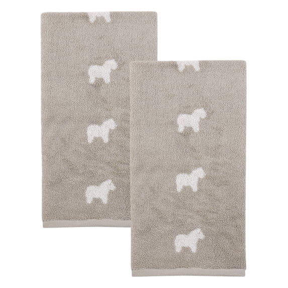 Unique Bargains 2Pcs Pure Cotton Cute Animal Soft Quick Dry Towels Camel 28" x 13"
