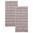 thumbnail image 1 of Unique Bargains 2Pcs Pure Cotton Wavy Stripe Absorbent Hand Towels Light Brown 29" x 13", 1 of 8