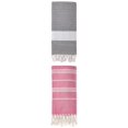 thumbnail image 1 of Unique Bargains 2Pcs Quick Drying Striped Towel Rose Red/Dark Grey 71" x 35"/71" x 40", 1 of 7