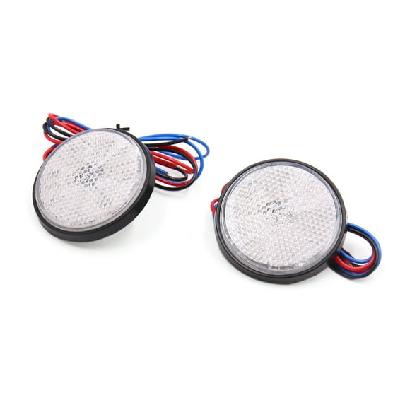 Unique Bargains 2Pcs Red Light Round Bolt-on Motorcycle Reflector Tail Brake Turn Signal