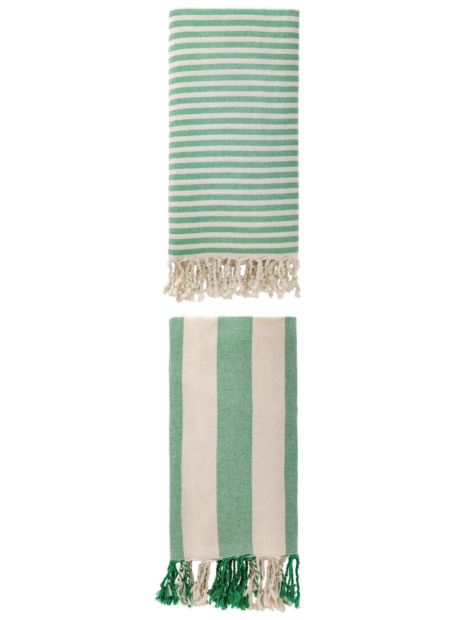 Unique Bargains 2Pcs Sand Repellent Light Beach Towel Quick Dry Green 71" x 40"