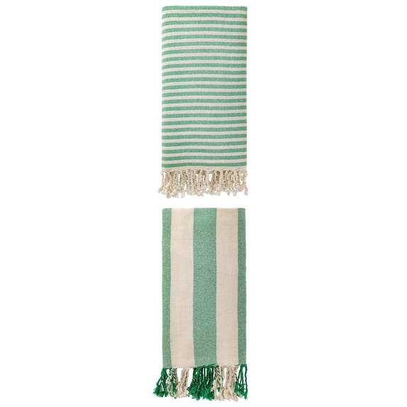 Unique Bargains 2Pcs Sand Repellent Light Beach Towel Quick Dry Green 71" x 40"