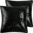 thumbnail image 1 of Unique Bargains 2Pcs Sequins Decorative Throw Pillow Cover 18" x 18" Black, 1 of 8