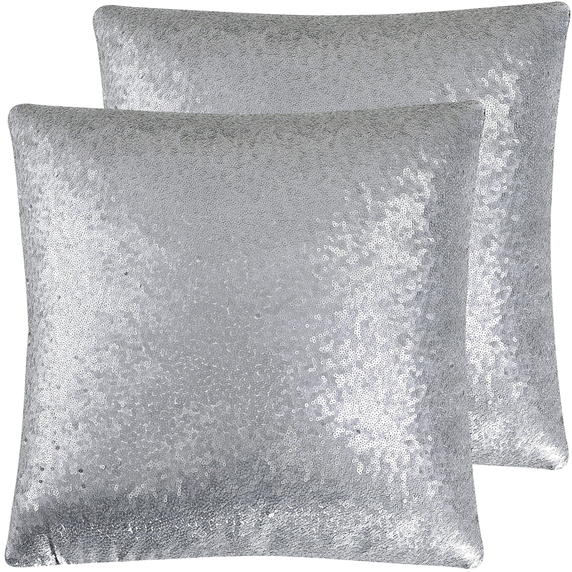 Unique Bargains 2Pcs Sequins Decorative Throw Pillow Cover 18" x 18" Gray