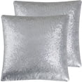 thumbnail image 1 of Unique Bargains 2Pcs Sequins Decorative Throw Pillow Cover 18" x 18" Gray, 1 of 8