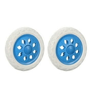Unique Bargains 2Pcs Shopping Cart Wheels Trolley Caster 6.5 inch Dia Rubber Foaming Light Blue