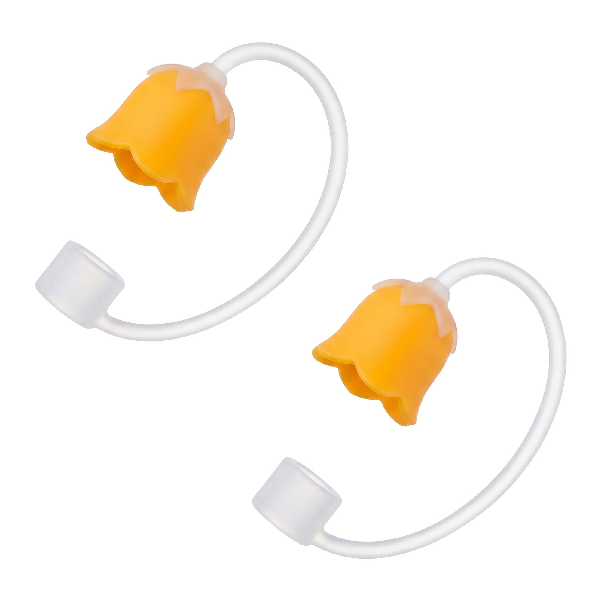 Unique Bargains 2Pcs Silicone Straw Caps Reusable Dust-Proof Toppers Orange