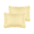 thumbnail image 1 of Unique Bargains 2Pcs Single Layer Wide Ruffles Envelope Closure Pillow Shams Yellow Queen, 1 of 7