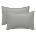 thumbnail image 1 of Unique Bargains 2Pcs Smooth Wrinkle Resistant Cotton Pillowcase Queen Gray, 1 of 4