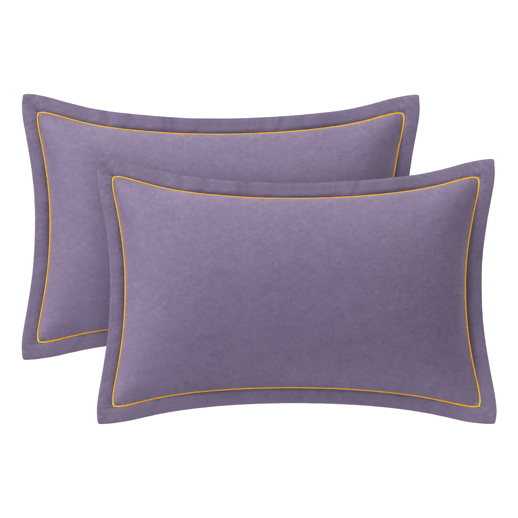 Unique Bargains 2Pcs Smooth Wrinkle Resistant Cotton Pillowcase Queen Purple