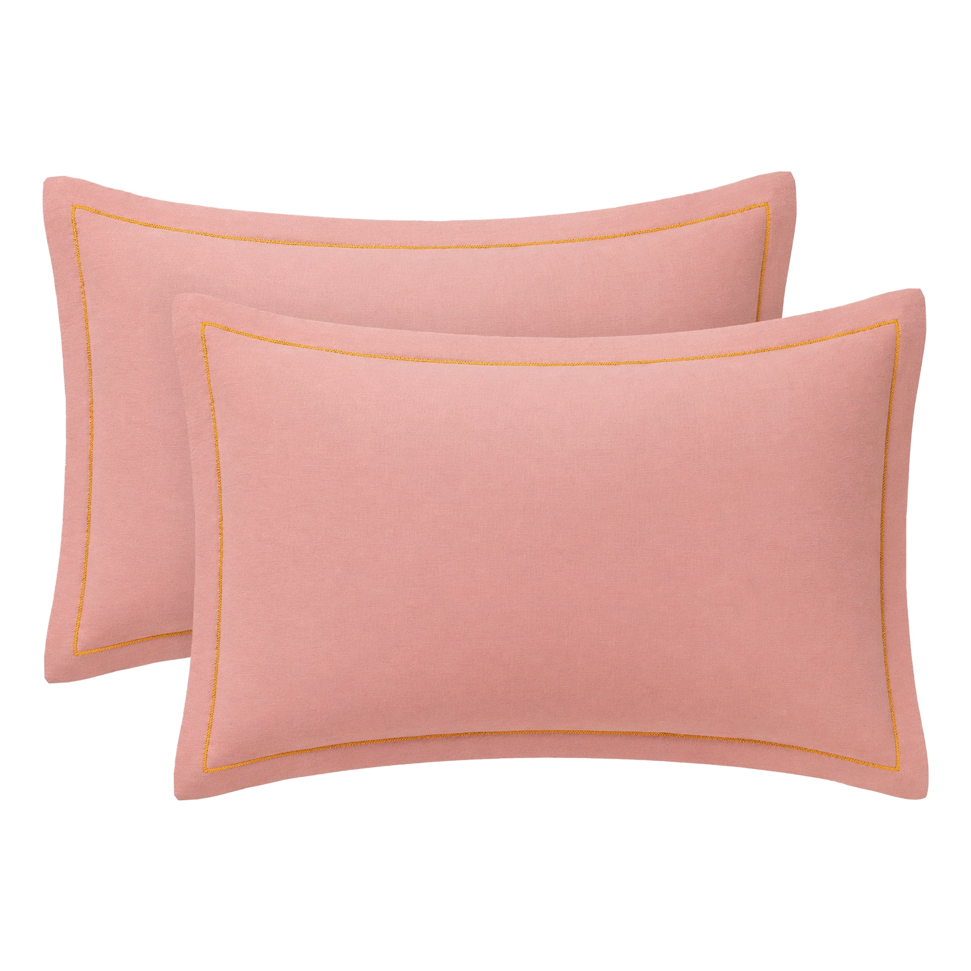 Unique Bargains 2Pcs Smooth Wrinkle Resistant Cotton Pillowcase Queen Red