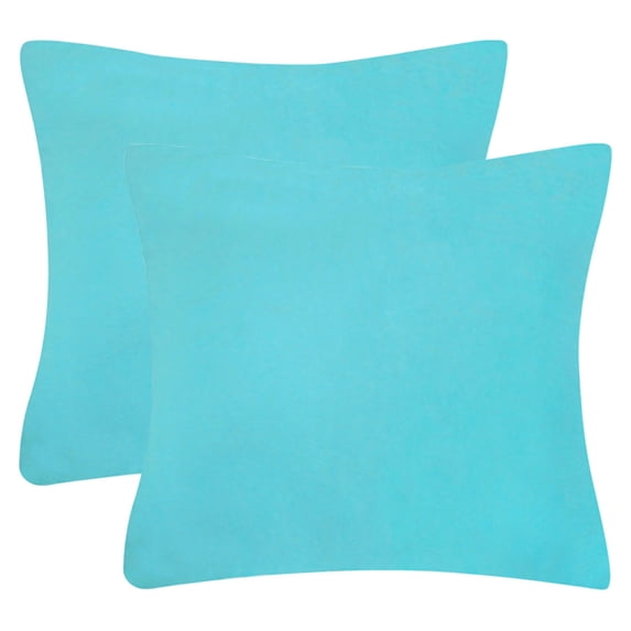Unique Bargains 2Pcs Soft Viscose Velvet Decorative Throw Pillowcases 24"x24" Aqua