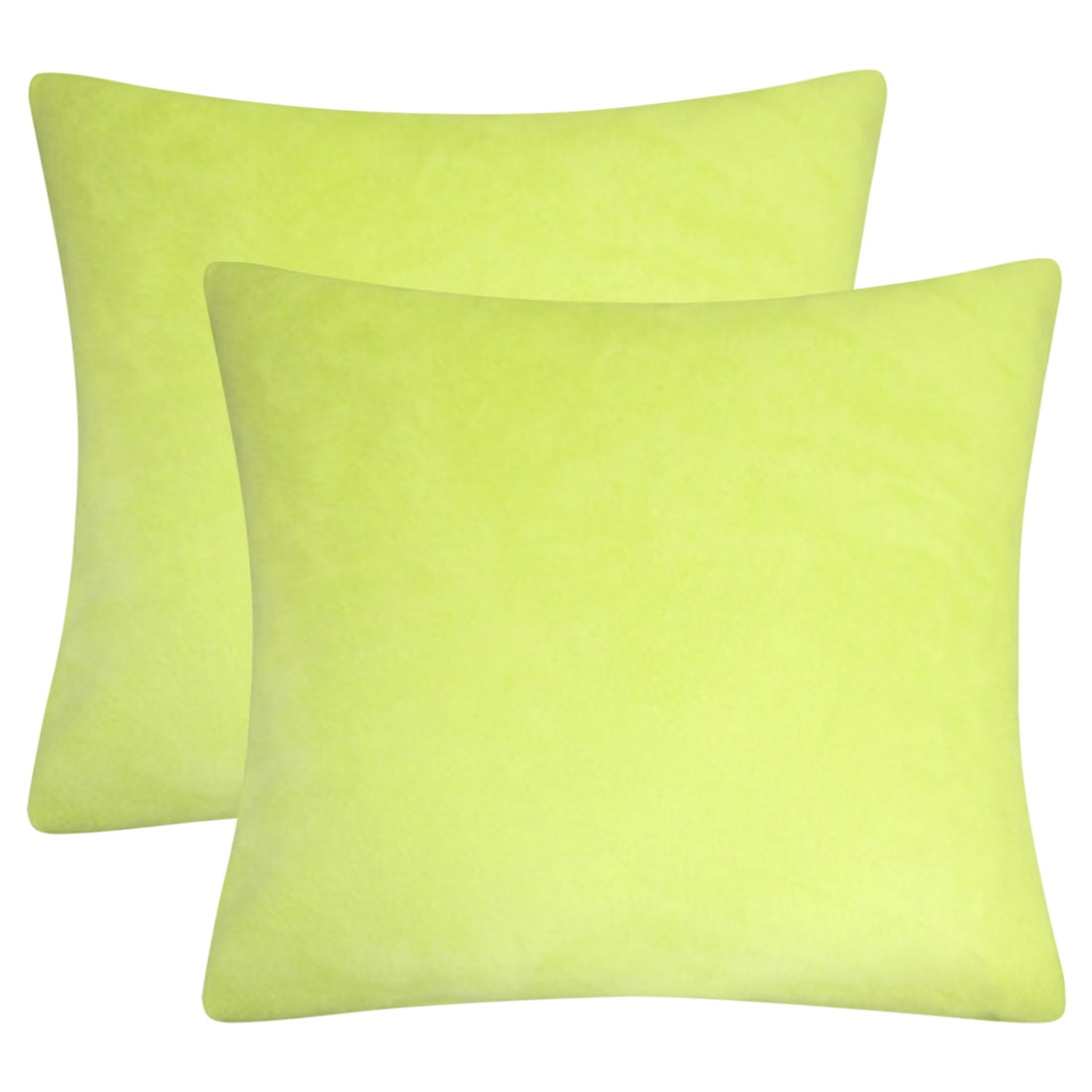 Unique Bargains 2Pcs Soft Viscose Velvet Decorative Throw Pillowcases 24"x24" Chartreuse