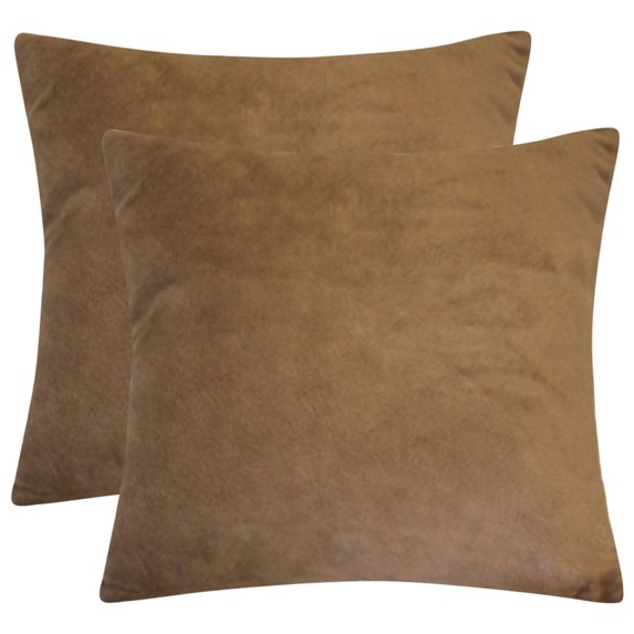 Unique Bargains 2Pcs Soft Viscose Velvet Decorative Throw Pillowcases 24"x24" Lichen