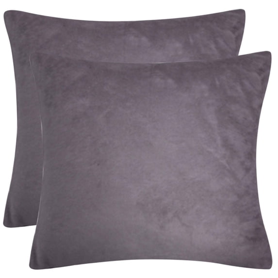 Unique Bargains 2Pcs Soft Viscose Velvet Decorative Throw Pillowcases 24"x24" Steel