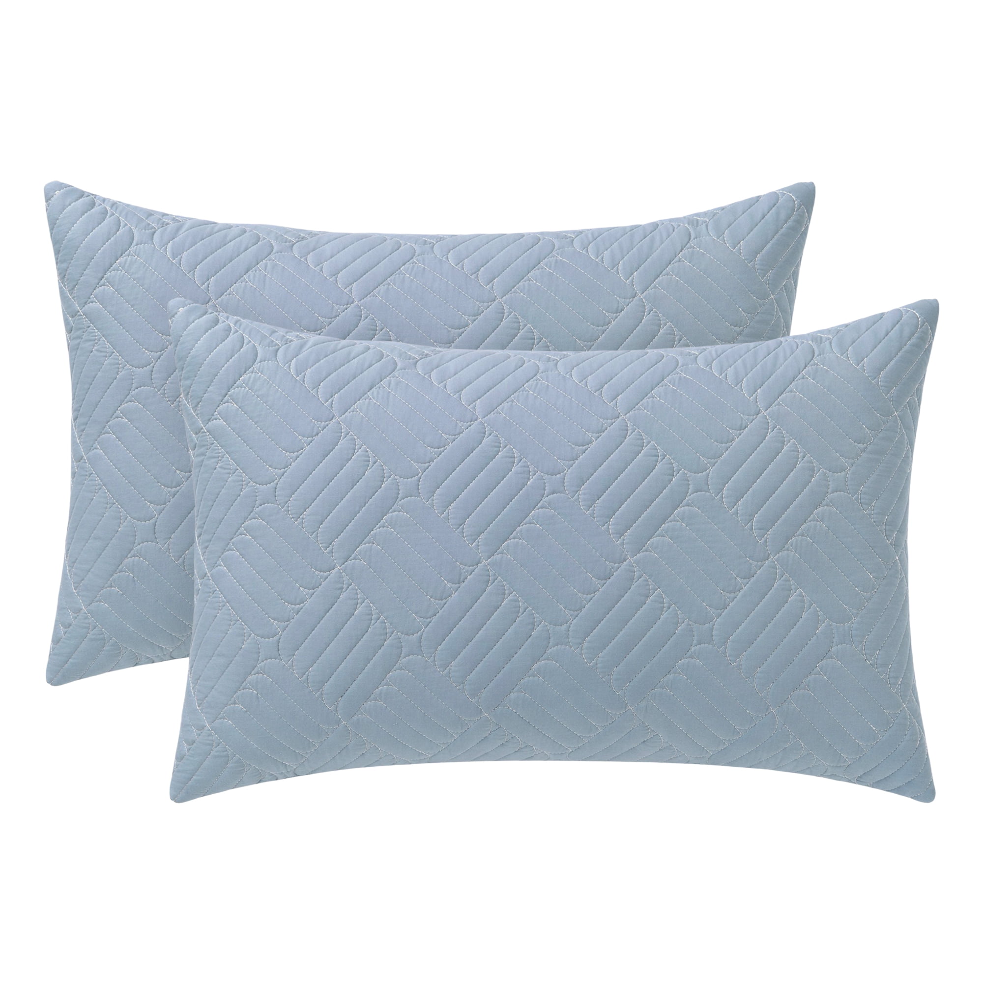 Unique Bargains 2Pcs Standard Size Breathable Cotton Pillow Protectors Queen Blue