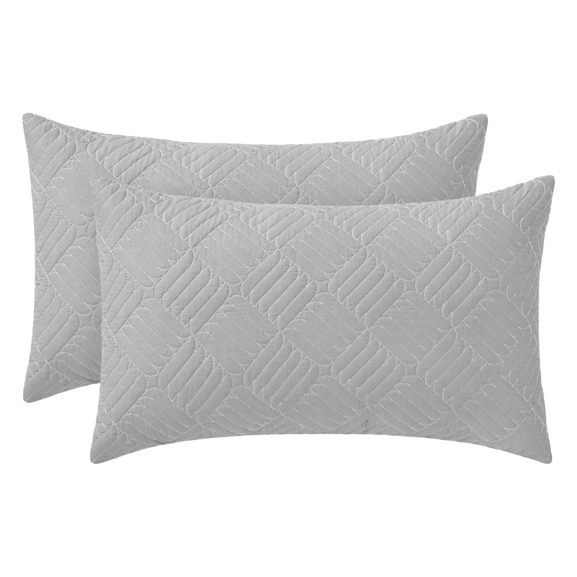 Unique Bargains 2Pcs Standard Size Breathable Cotton Pillow Protectors Queen Gray