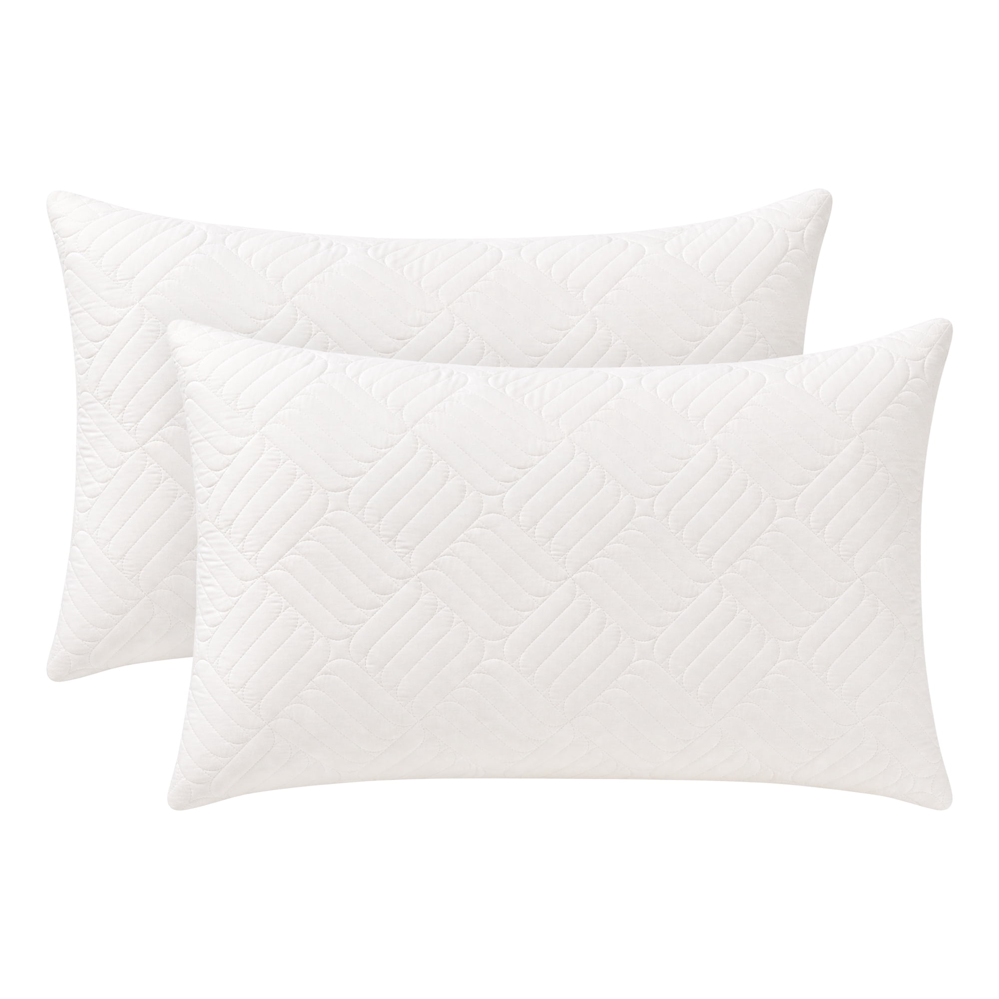 Unique Bargains 2Pcs Standard Size Breathable Cotton Pillow Protectors Queen White