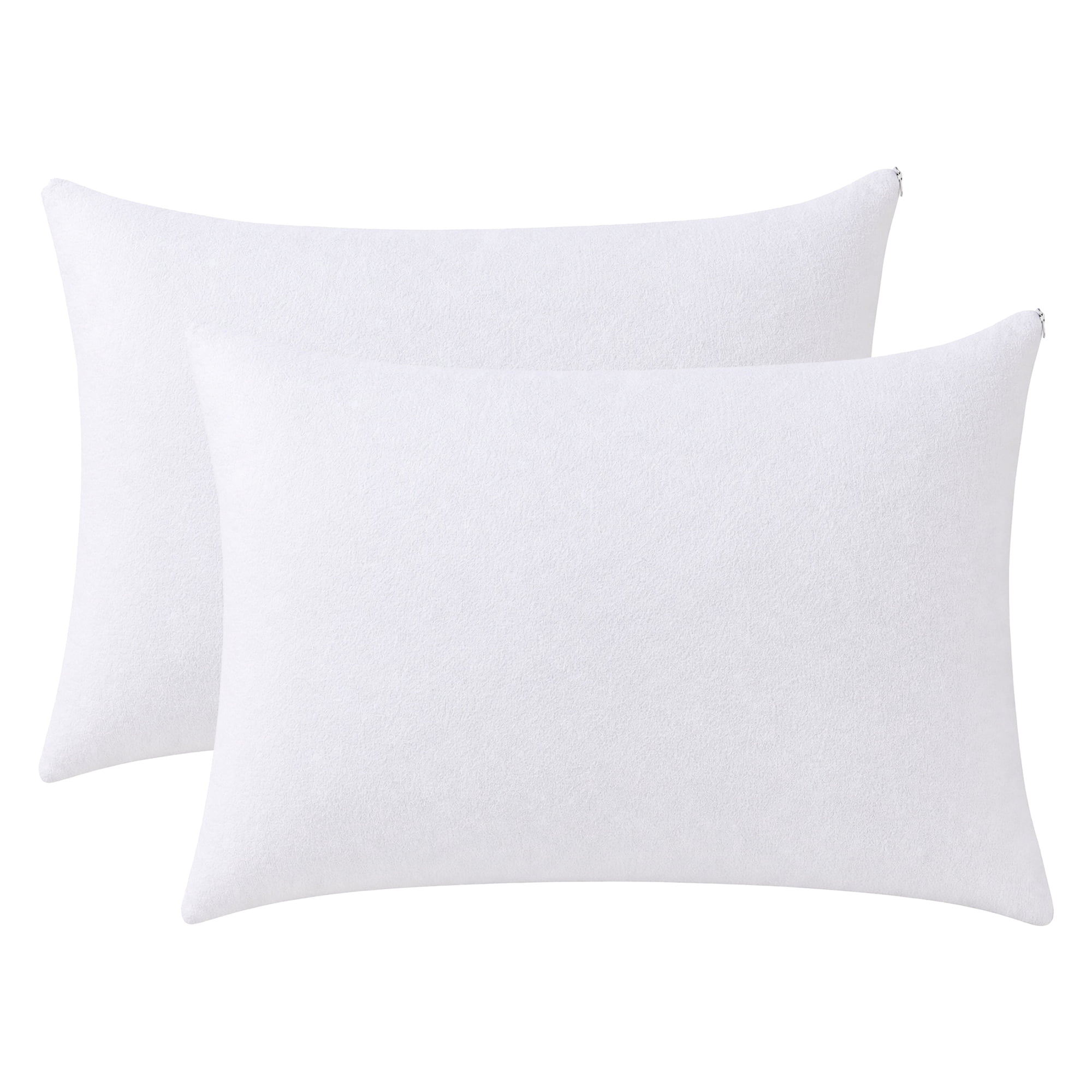 Unique Bargains 2Pcs Standard Size Waterproof Polyester Pillowcases Queen White 20" x 30"
