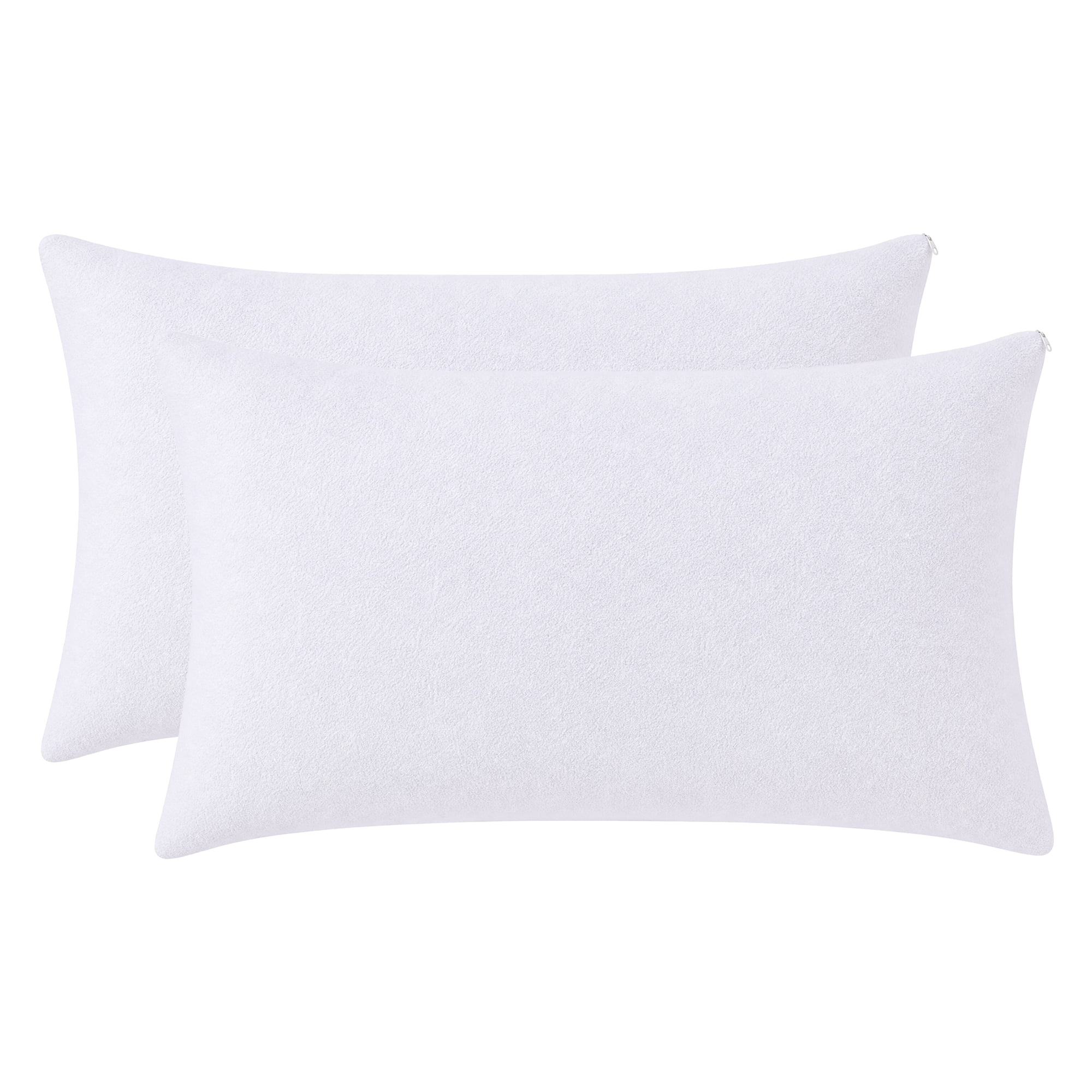 Unique Bargains 2Pcs Standard Size Waterproof Polyester Pillowcases Queen White 20" x 36"