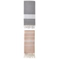 thumbnail image 1 of Unique Bargains 2Pcs Striped Quick Dry Beach Towel Brown/Dark Grey 71" x 35"/71" x 40", 1 of 8