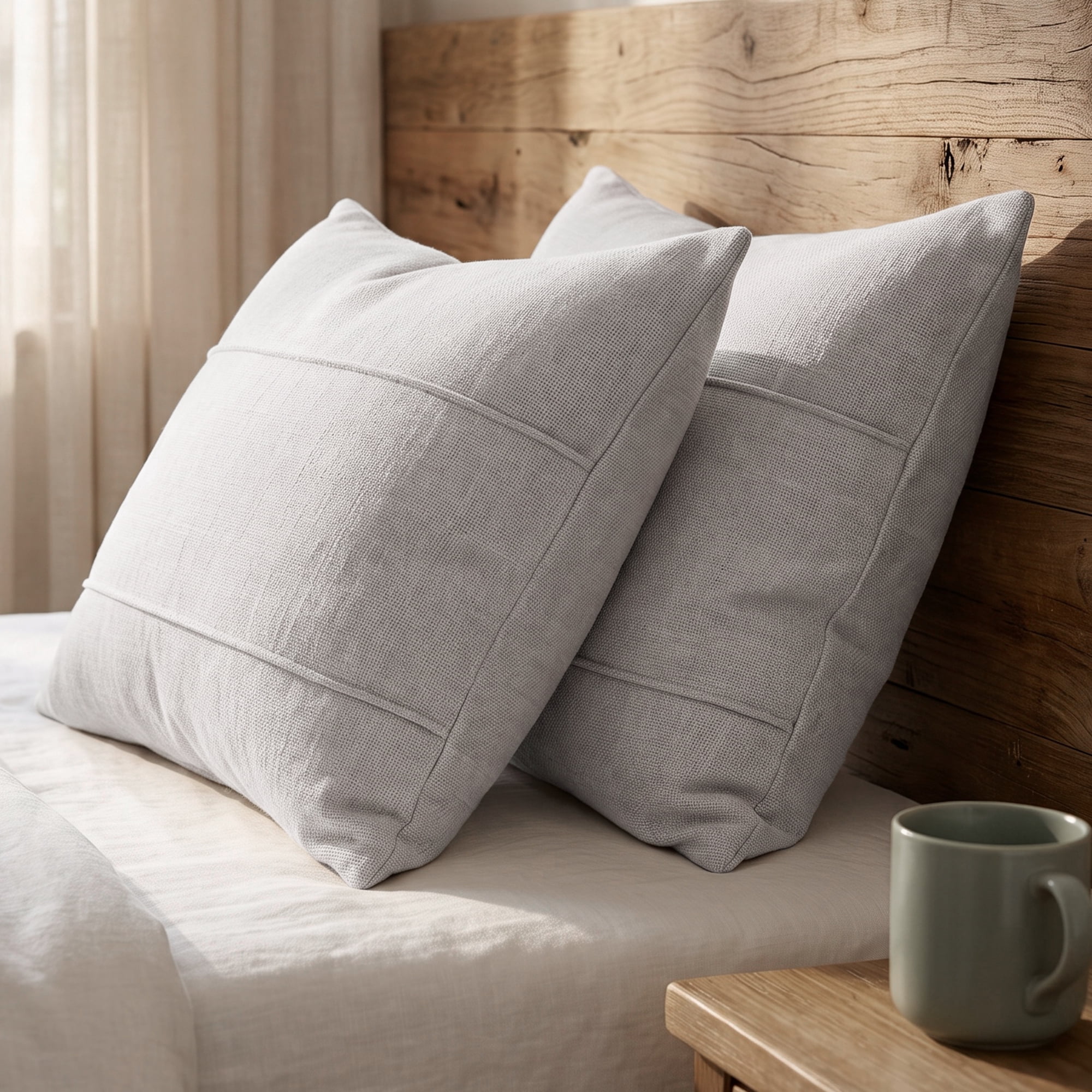 Unique Bargains 2Pcs Striped Throw Pillow Covers Soft Couch Accents Light Grey 18"x18"