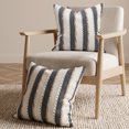 thumbnail image 1 of Unique Bargains 2Pcs Textured Frayed Striped Throw Pillow Covers Black 18"x18", 1 of 7