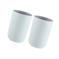 Unique Bargains 2Pcs Bathroom Cups Tumblers Toothbrush Cup 4.33''x2.76'' 350ml Gray