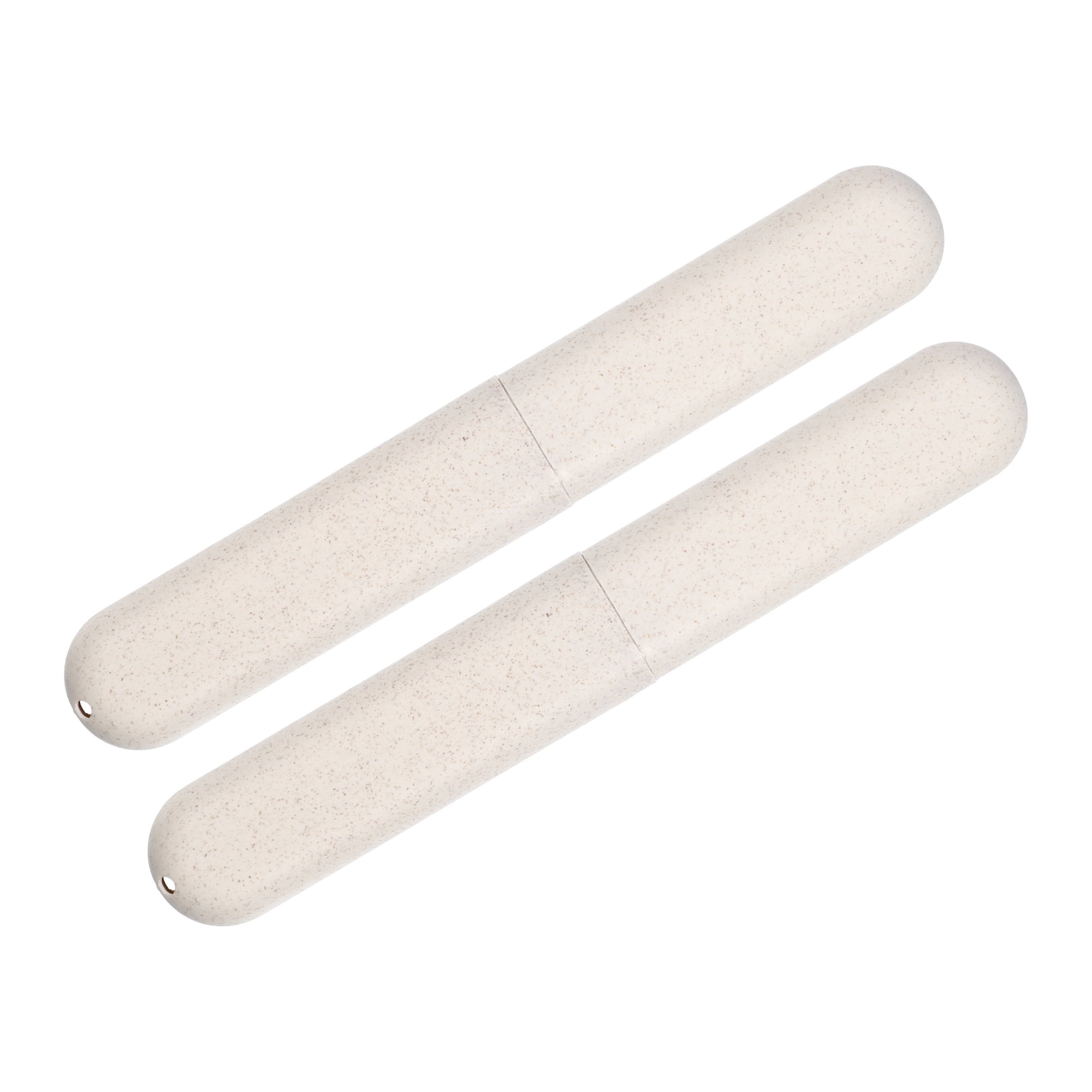 Unique Bargains 2Pcs Traveling Toothbrush Holders Case for Travel Beige 8.07"x1.22"x0.83"