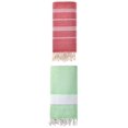 thumbnail image 1 of Unique Bargains 2Pcs Turkish Woven Striped Beach Towel Red Green 71" x 35"/71" x 40", 1 of 8