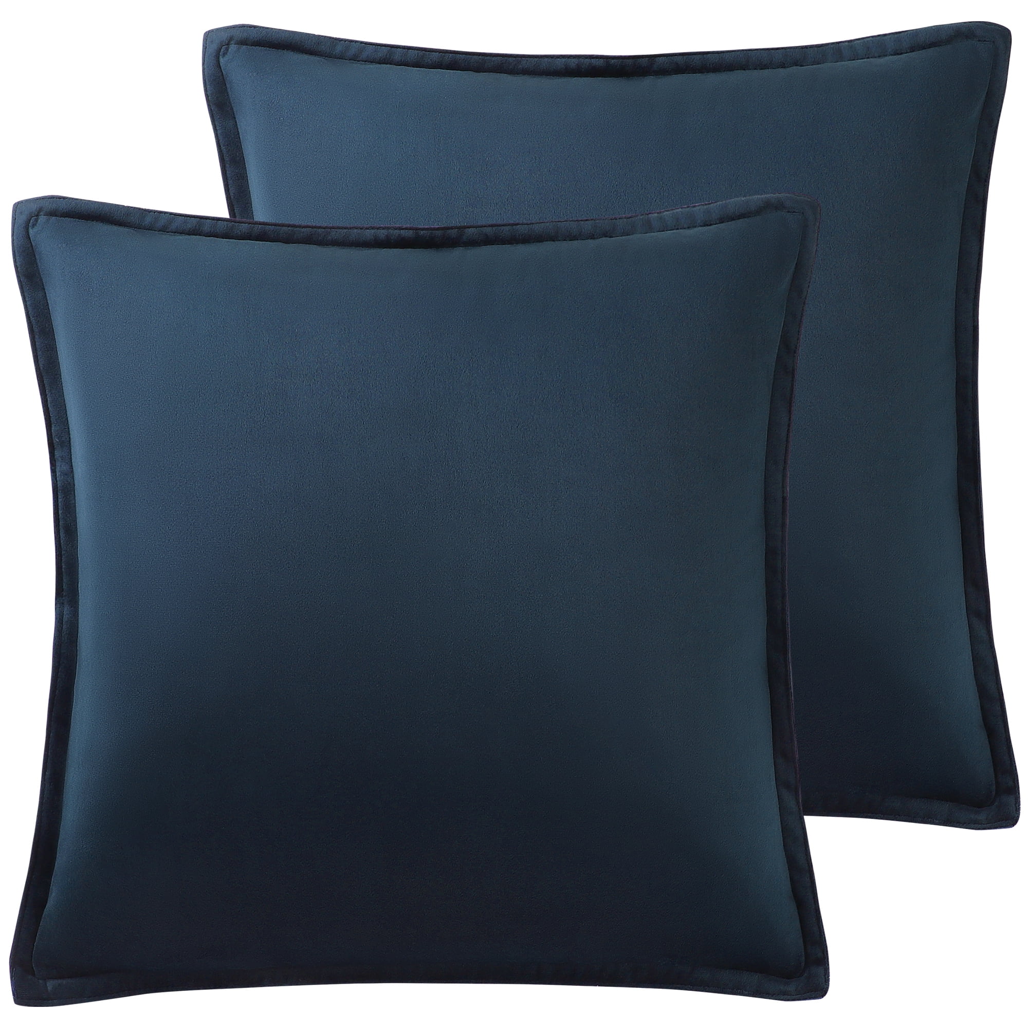 Unique Bargains 2Pcs Velvet Soft for Sofa Throw Pillow Covers Navy 18"x18"