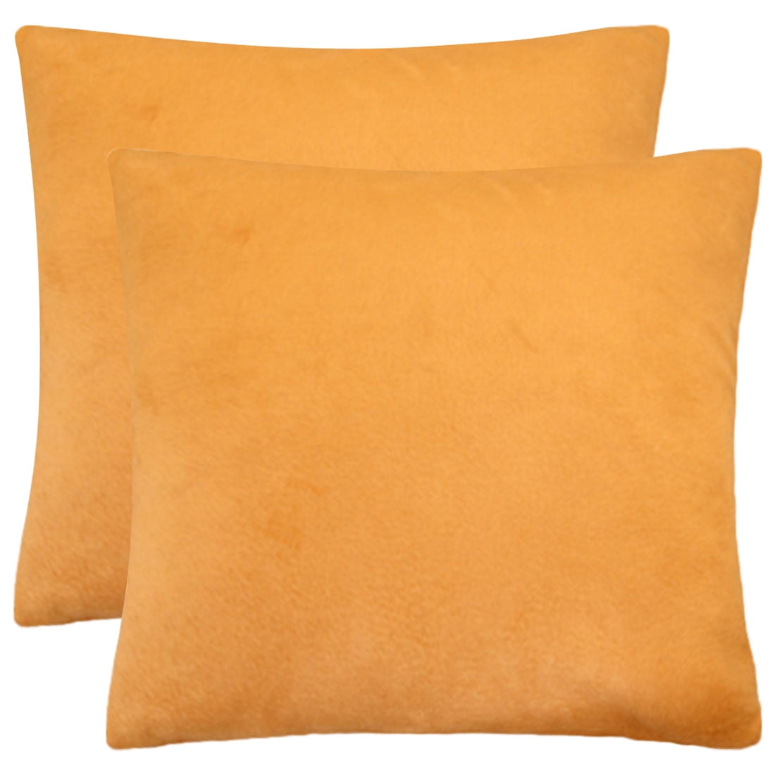 Unique Bargains 2Pcs Viscose Velvet Soft Throw Decorative Pillowcases 18" x 18" Pumpkin