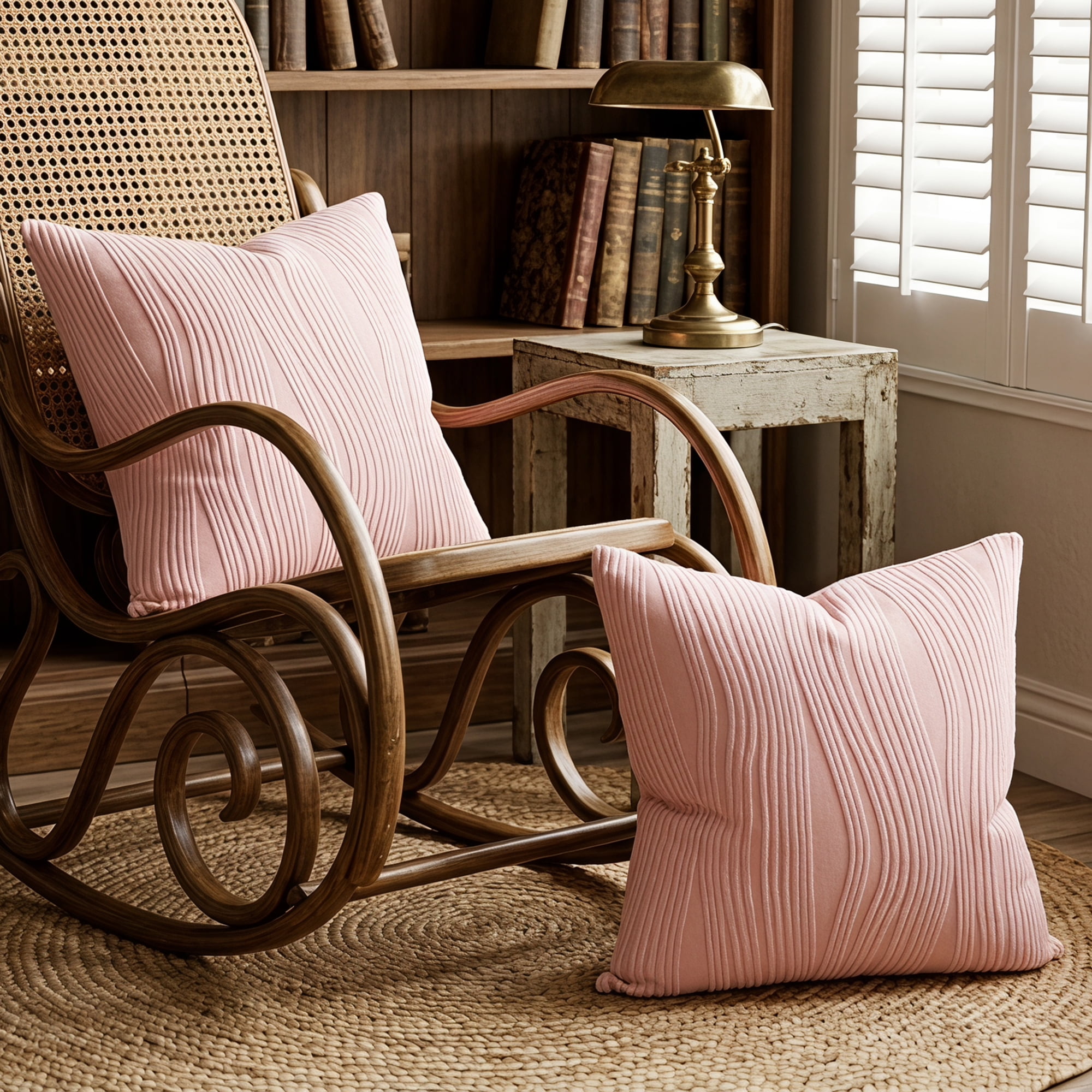 Unique Bargains 2Pcs Wave Textured Throw Pillow Cover Jacquard Cushion Cases Pink 18"x18"