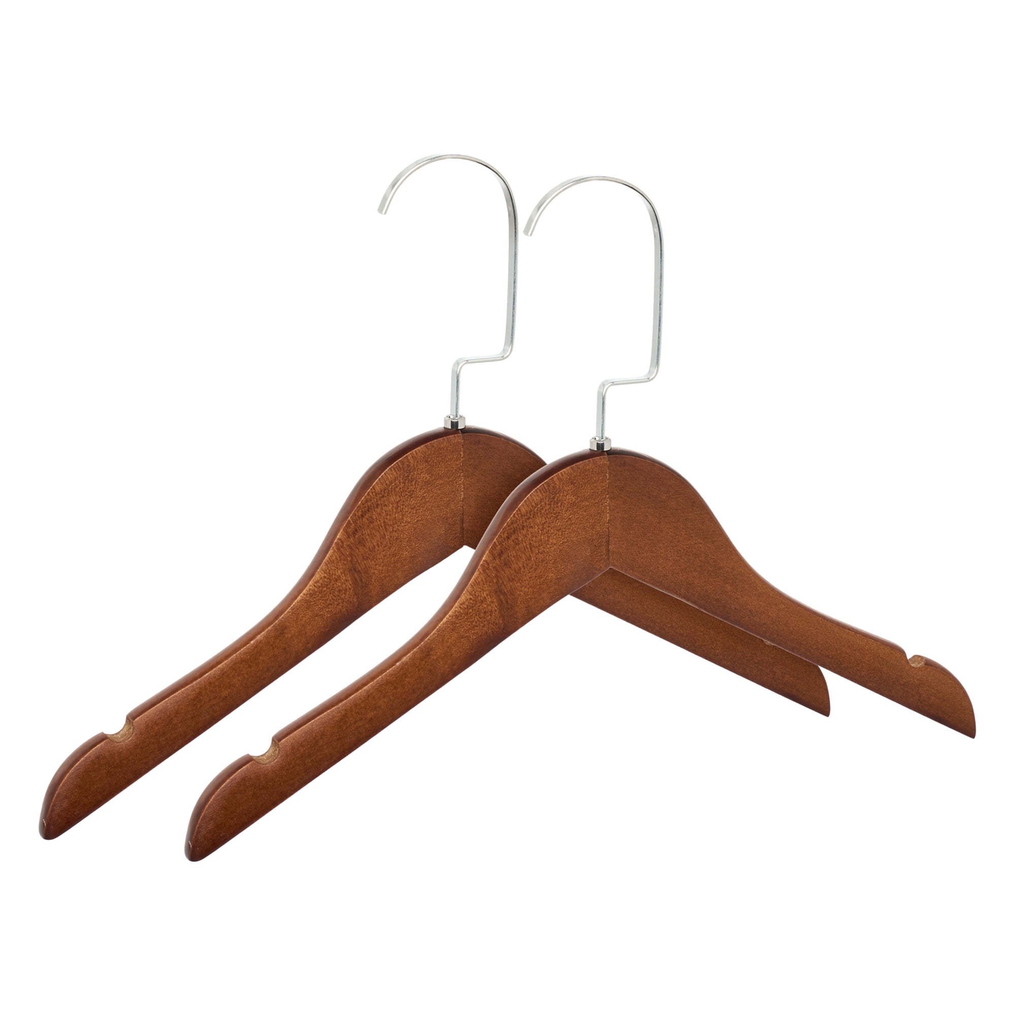Unique Bargains 2Pcs Wood 360-Degree Space Saving Clothes Hangers Brown