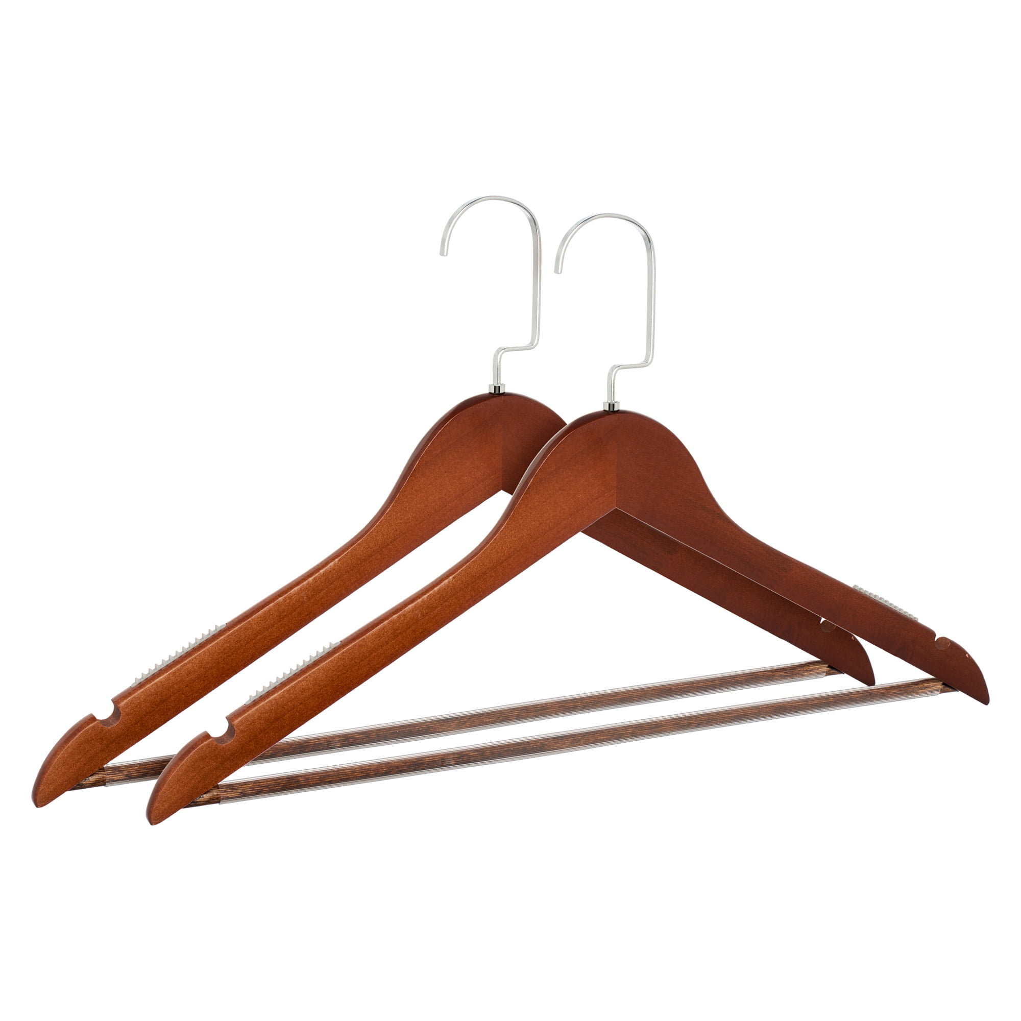 Unique Bargains 2Pcs Wood 360-Degree Space Saving Clothes Hangers Retro