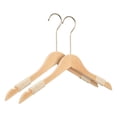 thumbnail image 1 of Unique Bargains 2Pcs Wood Rope Nonslip Hangers Natural 15x0.5in, 1 of 6