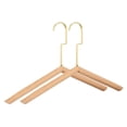 thumbnail image 1 of Unique Bargains 2Pcs Wood Space Saving Sleek Hangers Natural, 1 of 6