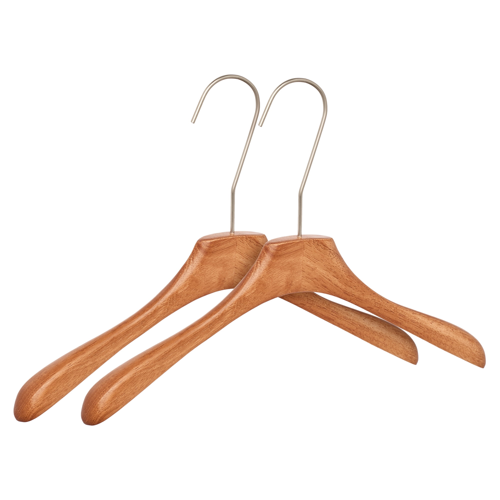 Unique Bargains 2Pcs Wood Space Saving Storage Pants Shirts Hanger Flat