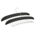 thumbnail image 1 of Unique Bargains 2Pcs Wood Tank Top Hangers For Closet Organizer Black 24 Hooks, 1 of 5