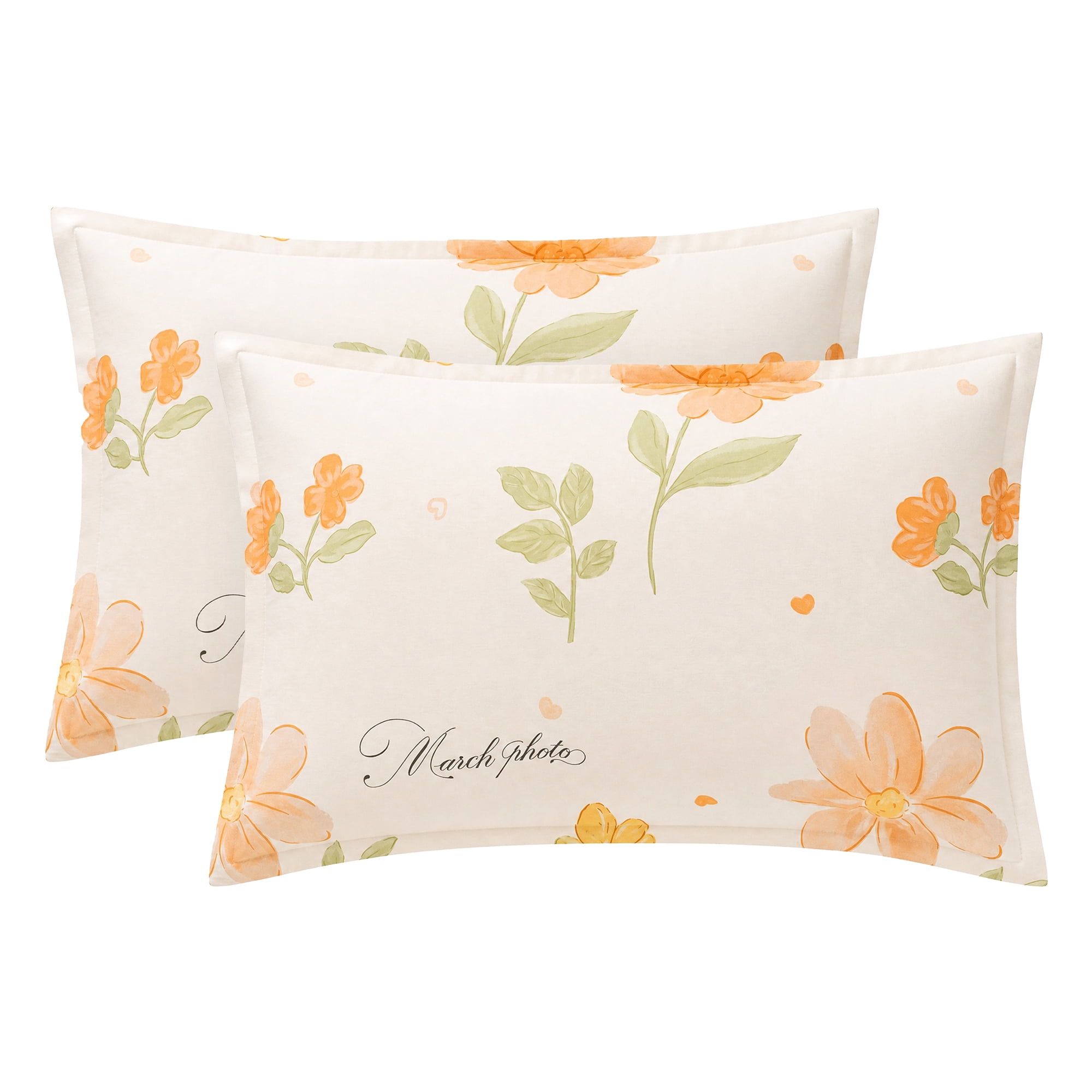 Unique Bargains 2Pcs Wrinkle Resistant Durable Cotton Pillowcase Queen Color C