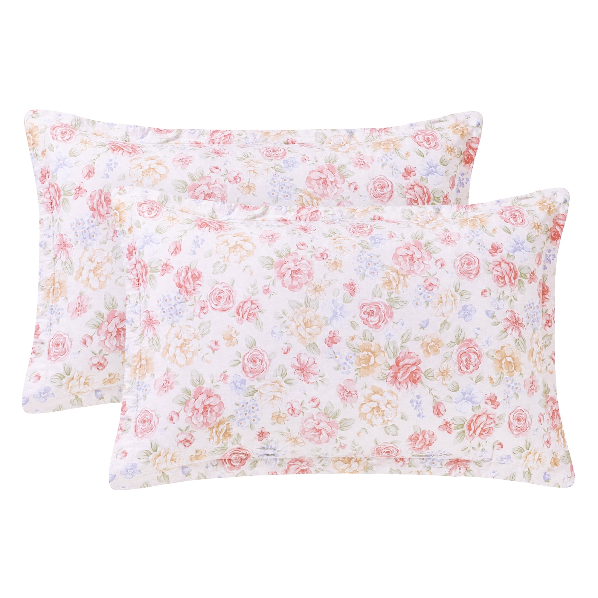 Unique Bargains 2Pcs Wrinkle Resistant Durable Cotton Pillowcase Queen Color D