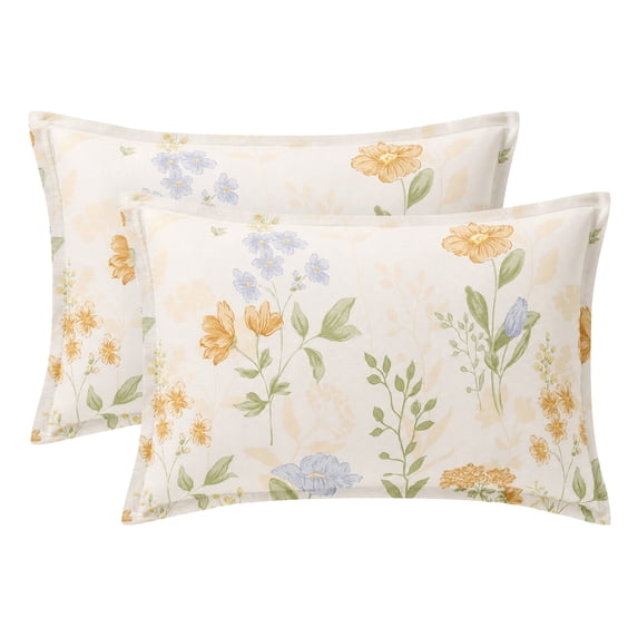Unique Bargains 2Pcs Wrinkle Resistant Durable Cotton Pillowcase Queen Color E