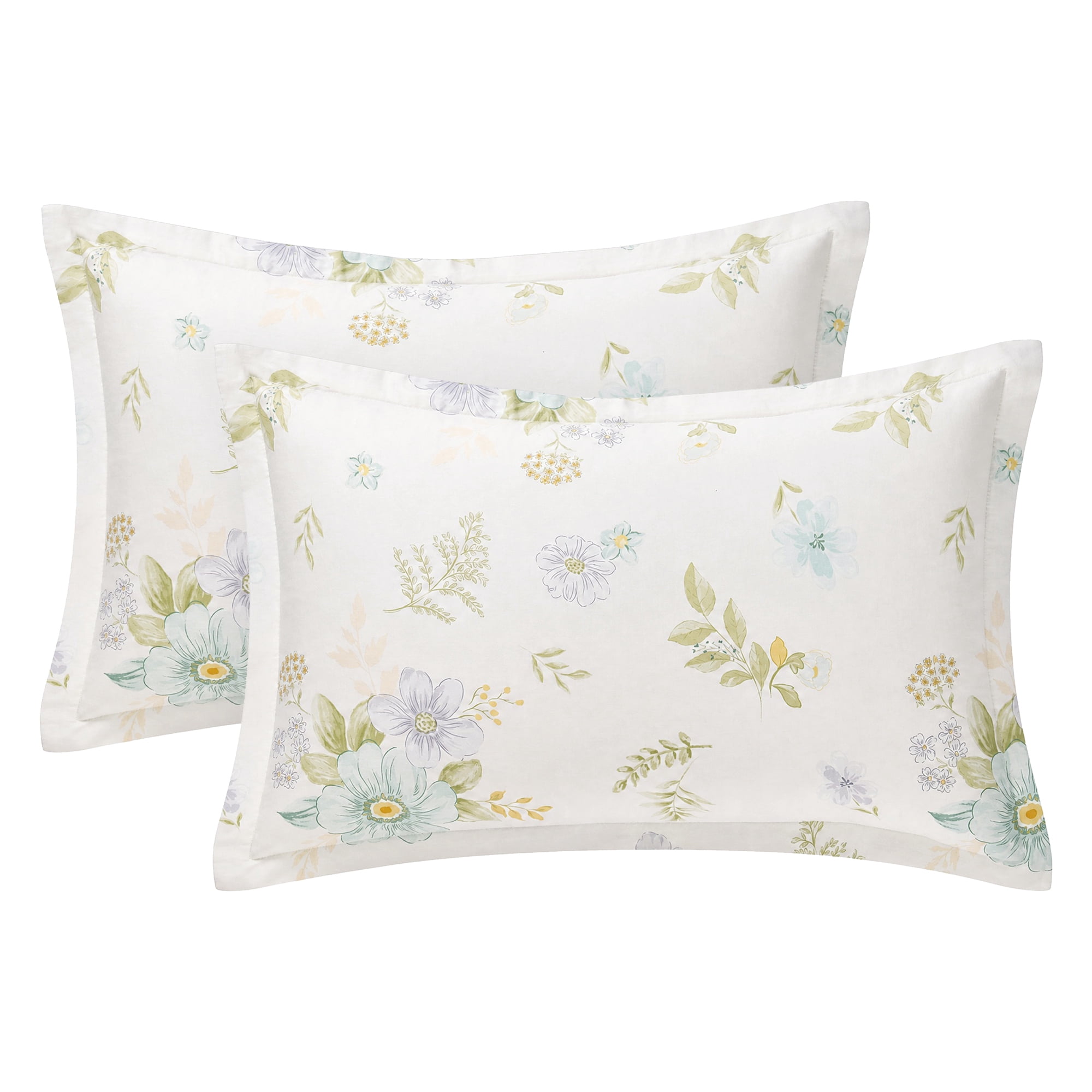 Unique Bargains 2Pcs Wrinkle Resistant Durable Cotton Pillowcase Queen Color F