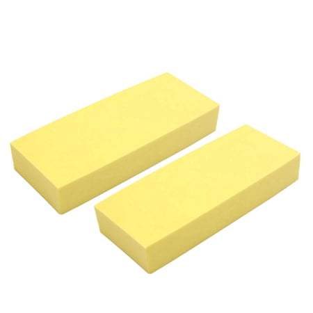 Unique Bargains 2Pcs Yellow PVA Water Absorbing Sponge Foam Block Washing Cleaning Tool for Car