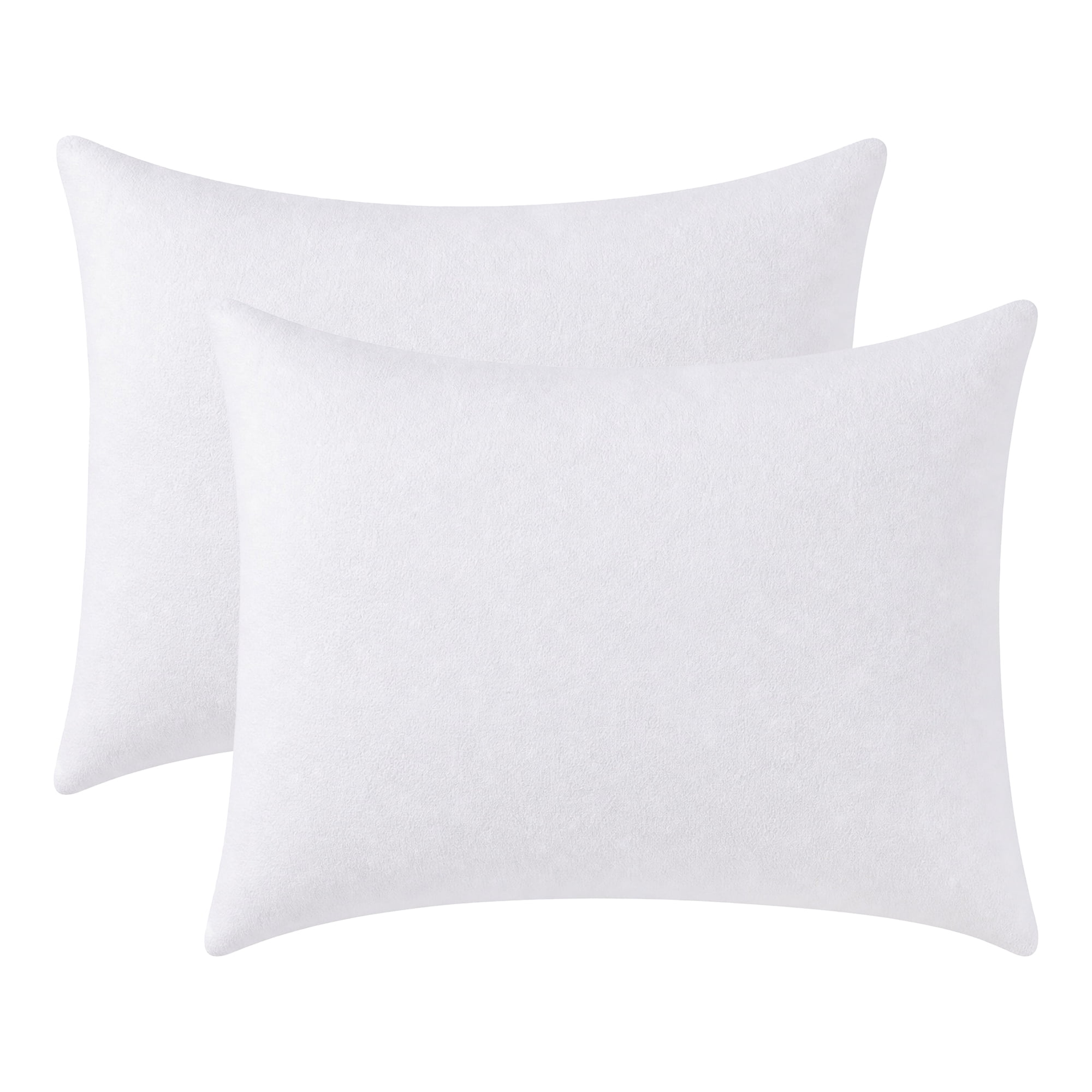 Unique Bargains 2Pcs Zipper Standard Size Cotton Pillow Covers Standard White 20" x 26"