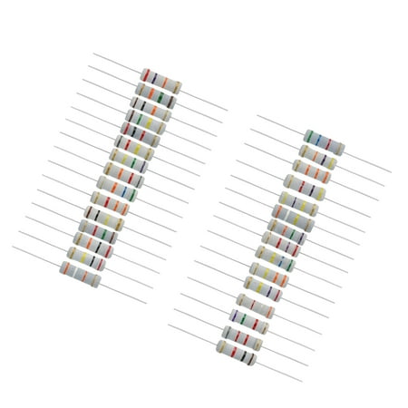 Unique Bargains 2W 1K-820K Ohm 5% Carbon Film Resistor, 30 Values Electronic Components Assortment, 150 Pack
