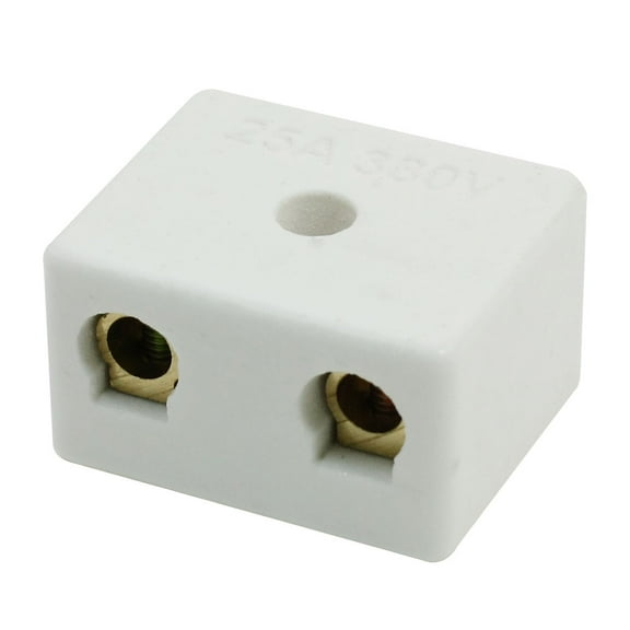 Unique Bargains 2W5H Double Pole 5 Hole Insulating Porcelain Terminal Block Connector 25A