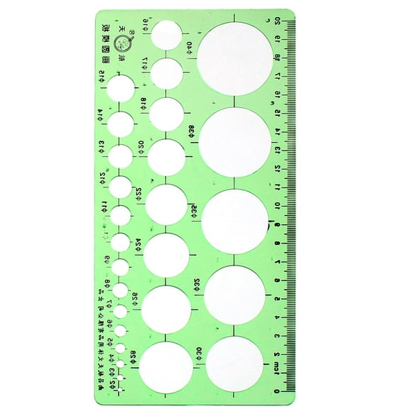 Unique Bargains 2mm-40mm Diameter Range Circles Measuring Drawing Stencil Template Ruler  Supplier
