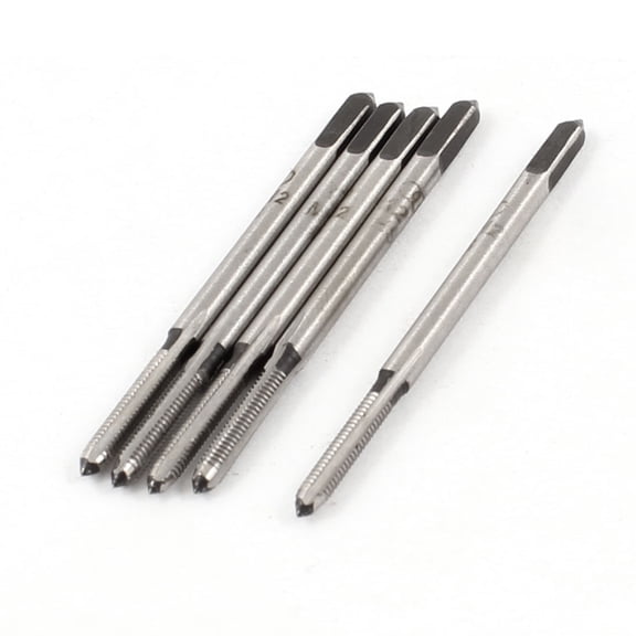 Unique Bargains 2mm Cutting Diameter 3 Flutes HSS Straight Screw Thread Tap 5 Pcs